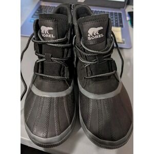 Sorel Out N About III Classic Duck Boots Leather Lace Up Booties Black Size 7.5